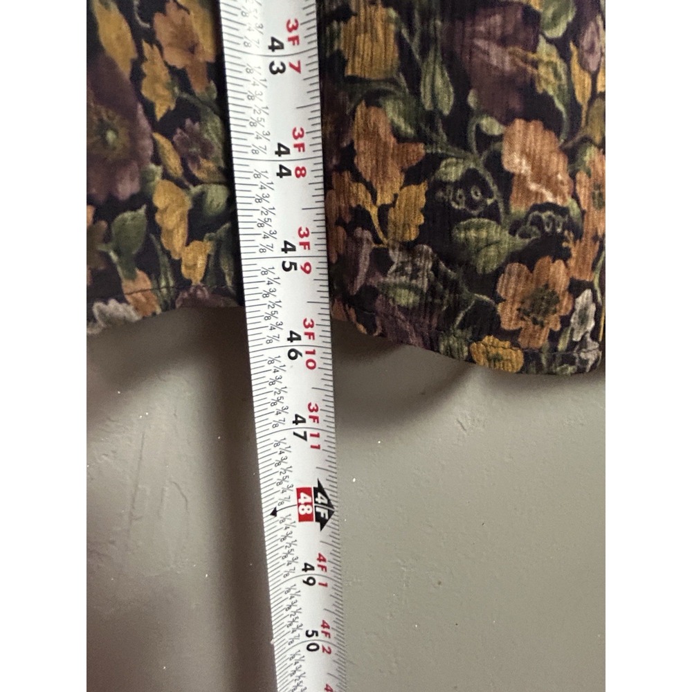 vintage Coldwater Creek sheer floral midi dress 6 100%silk Cottage Core Fall - Picture 8 of 11